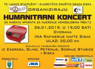 TAMBURAŠI HUMANITARNO SVIRAJU ZA DIJABETIČKO DRUŠTVO GRADA SISKA